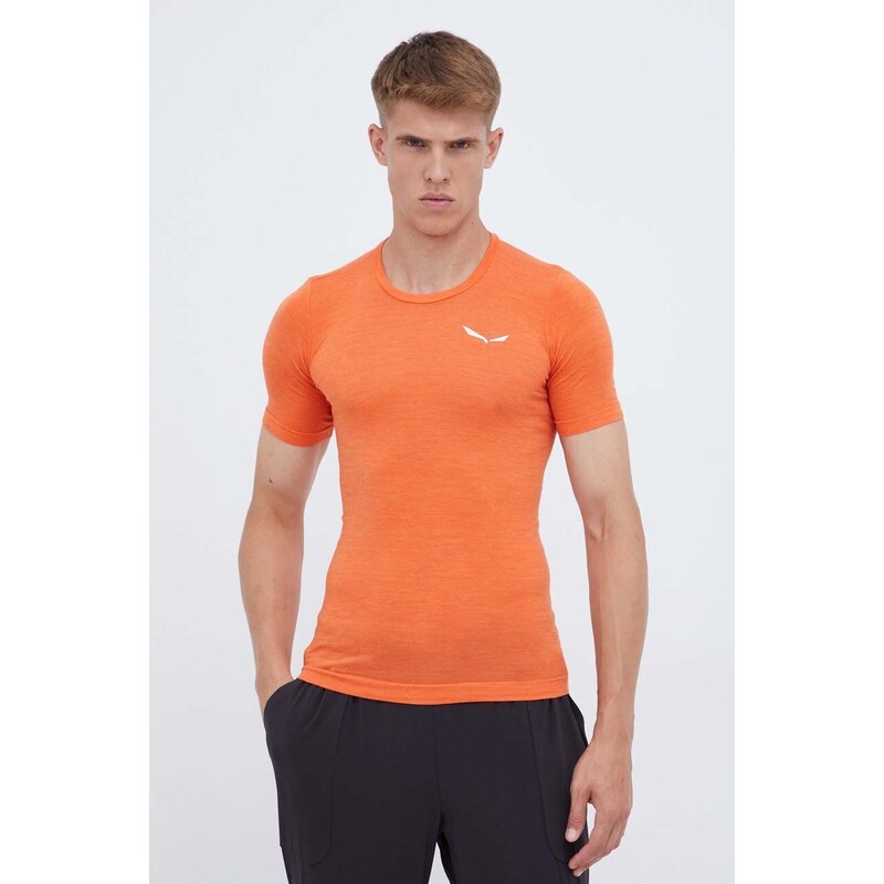 Λειτουργικό μπλουζάκι Salewa Zebru Fresh χρώμα: πορτοκαλί