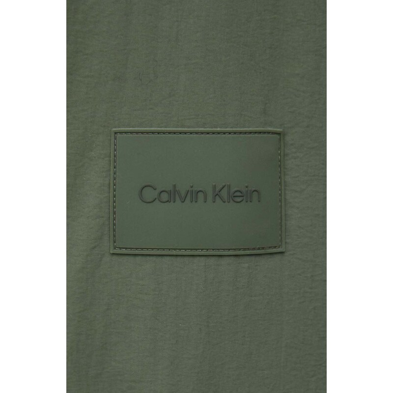 Μπουφάν με επένδυση από πούπουλα Calvin Klein ανδρικό, χρώμα: πράσινο