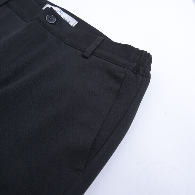 Prince Oliver Premium Υφασμάτινο Παντελόνι Μαύρο (Comfort Fit)