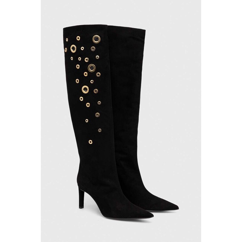 Μπότες σούετ Pinko Lehar γυναικείες, χρώμα: μαύρο, 102027 A18V Z99 F3102027 A18V Z99