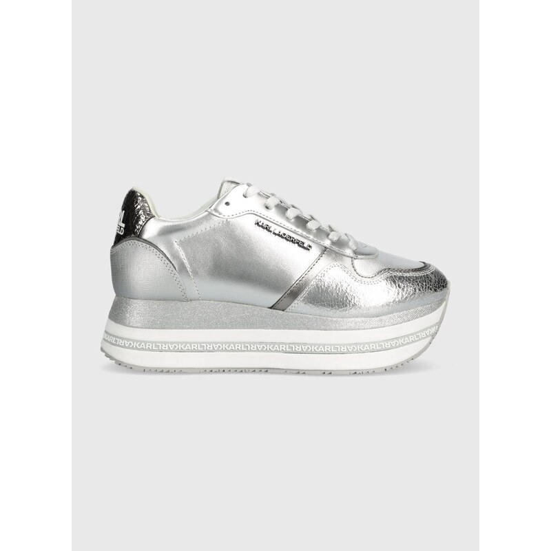 Δερμάτινα αθλητικά παπούτσια Karl Lagerfeld VELOCITA MAX χρώμα: ασημί, KL64921 F3KL64921