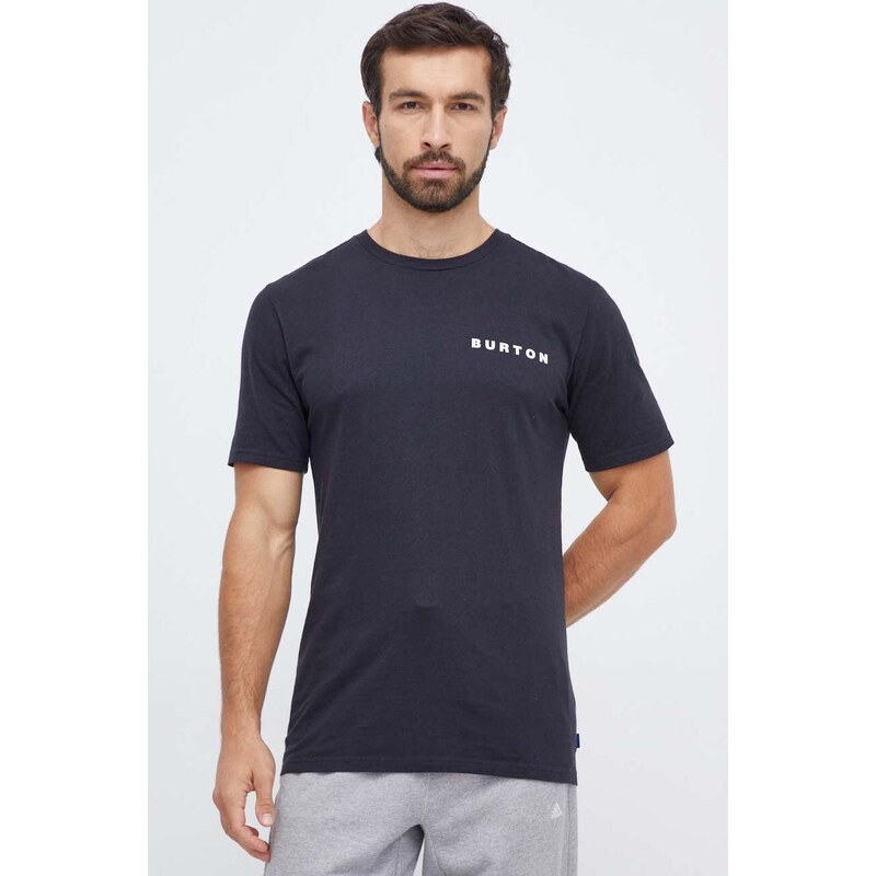 Βαμβακερό μπλουζάκι Burton ανδρικά, χρώμα: μαύρο