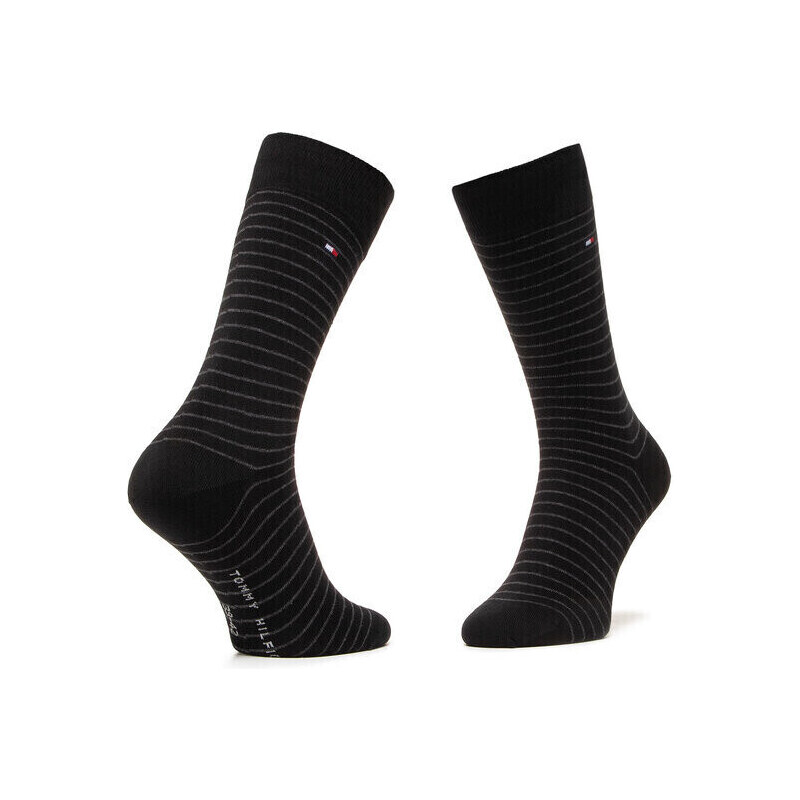 Tommy hilfiger ανδρική κάλτσα Χ2 μαύρο-ριγέ 100001496-200