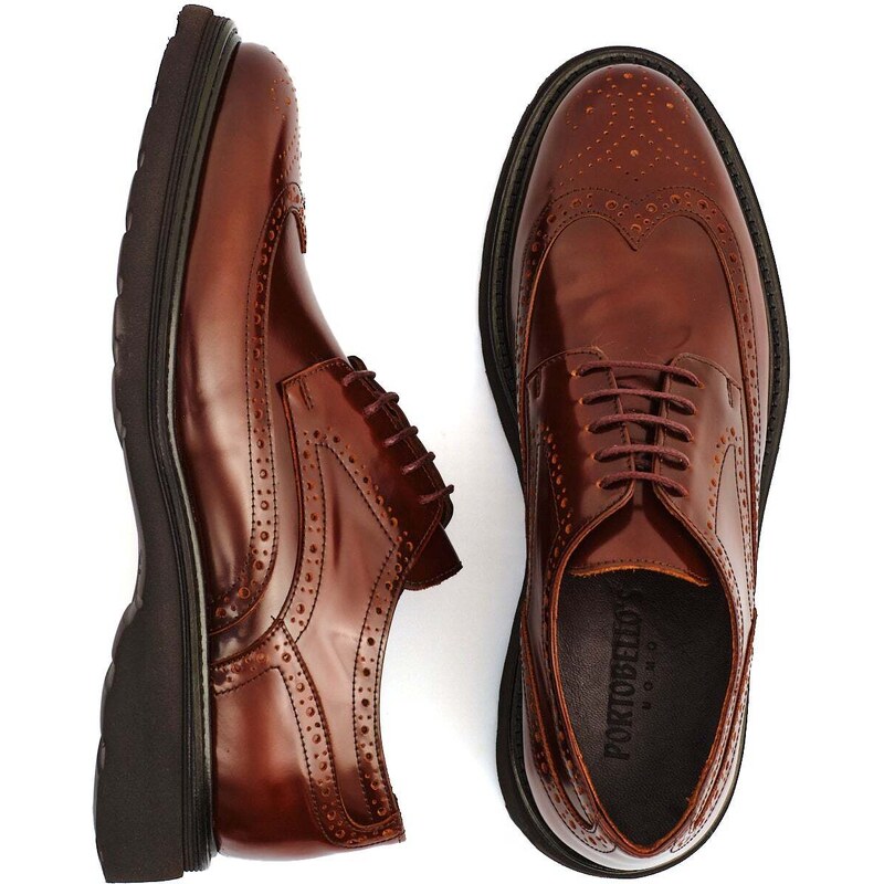 ΑΝΔΡΙΚΑ ΠΑΠΟΥΤΣΙΑ DERBY PORTOBELLO'S ΜΕ FULL BROGUES ΔΙΑΚΟΣΜΗΣΗ ΣΕ