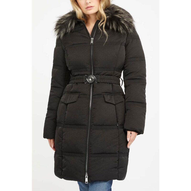 Piumino Guess Donna Lungo Giacca Guess OXANA JBLK Jet Black