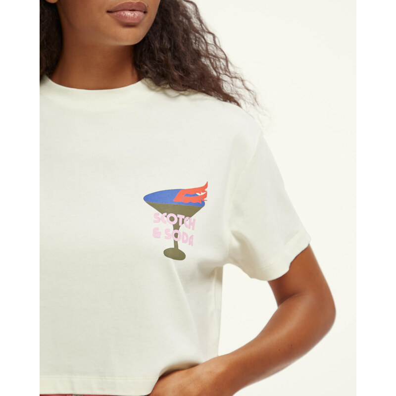 Γυναικεία Κοντομάνικη Μπλούζα Scotch & Soda - Cropped graphic