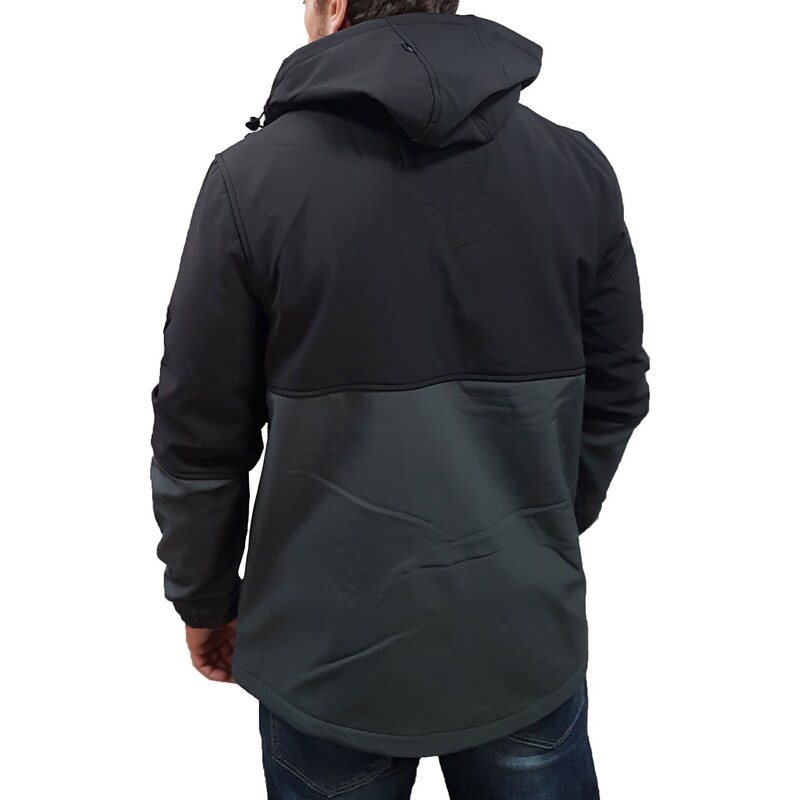 Emerson - 232.EM11.03 - D Grey/Black - Hooded Bonded Jacket - Μπουφάν softshell