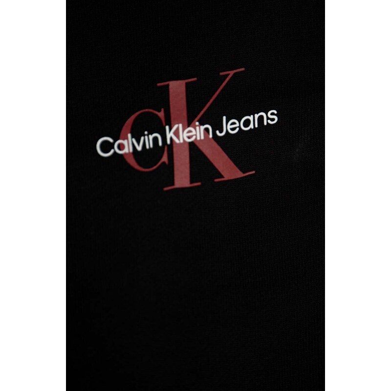 Παιδικό βαμβακερό παντελόνι Calvin Klein Jeans χρώμα: μαύρο