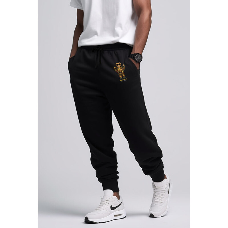 UnitedKind Rich Flex Teddy, Παντελόνι Φόρμας σε μαύρο χρώμα