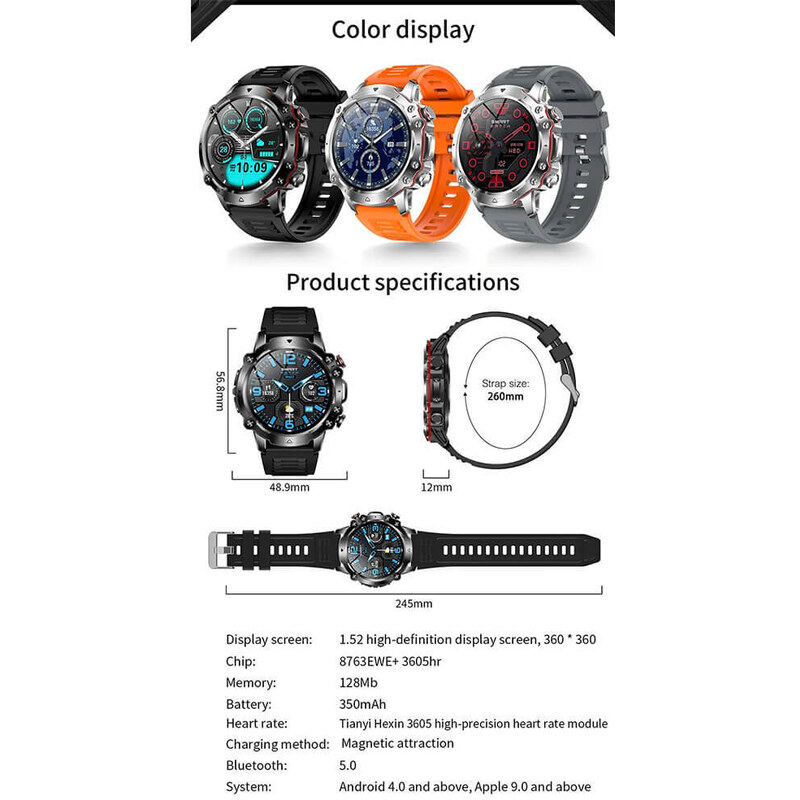 Smartwatch Microwear V91 - Orange