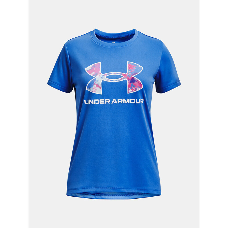 Κοριτσιών Under Armour UA Tech Print BL SSC T-shirt Blue