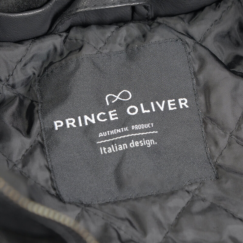 Prince Oliver All Season Biker Jacket Eco Leather Μαύρο (Modern Fit)