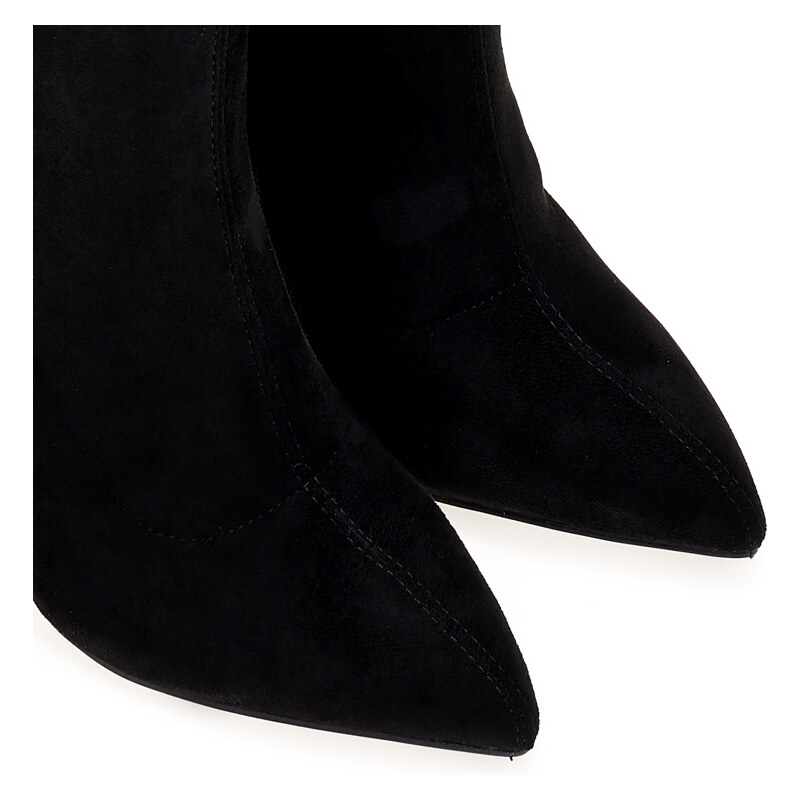 TSOUKALAS Μπότες μαύρες σουέτ κάλτσα πάνω από το γόνατο