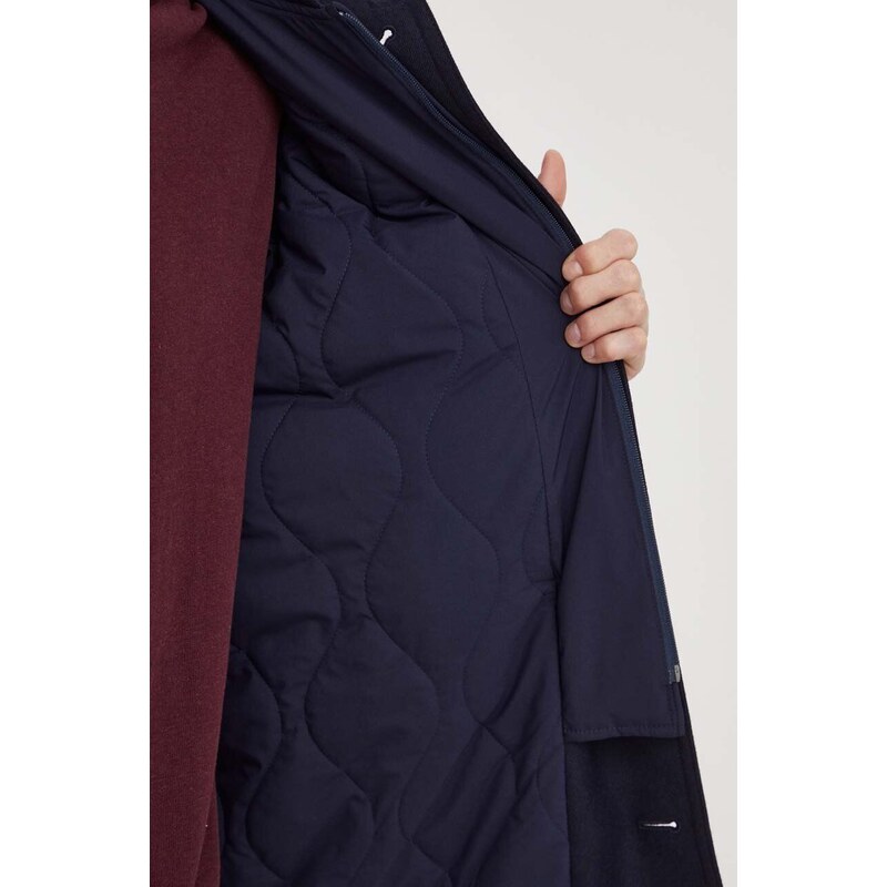 Μάλλινο παλτό Polo Ralph Lauren χρώμα: ναυτικό μπλε