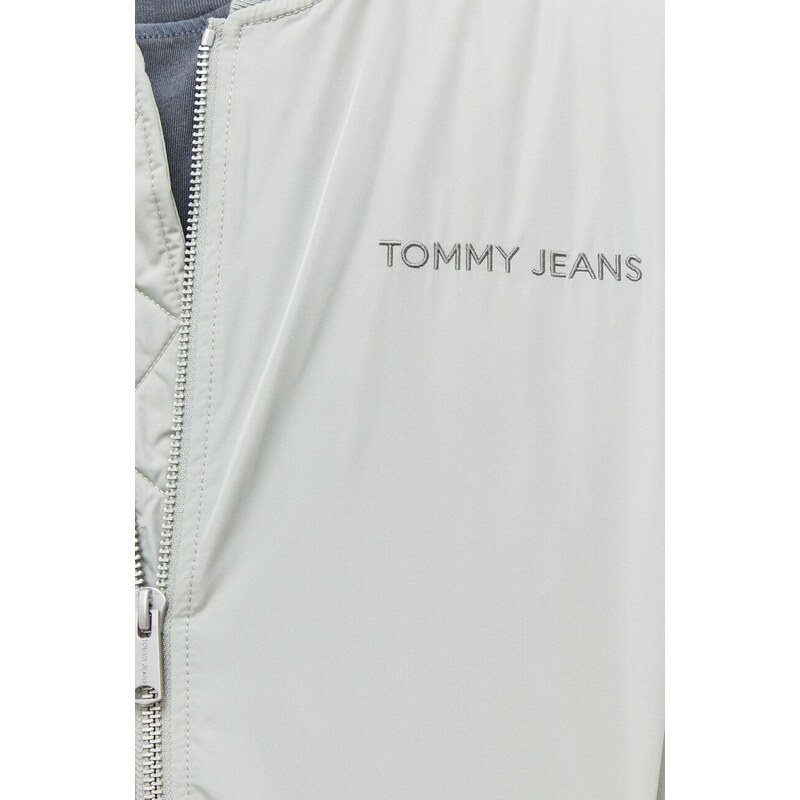 Μπουφάν bomber Tommy Jeans ανδρικά, χρώμα: πράσινο