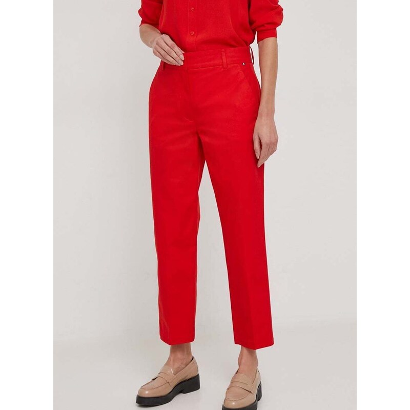 Παντελόνι Tommy Hilfiger χρώμα: κόκκινο