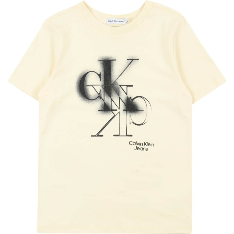 Calvin Klein Jeans Μπλουζάκι κίτρινο παστέλ / μαύρο