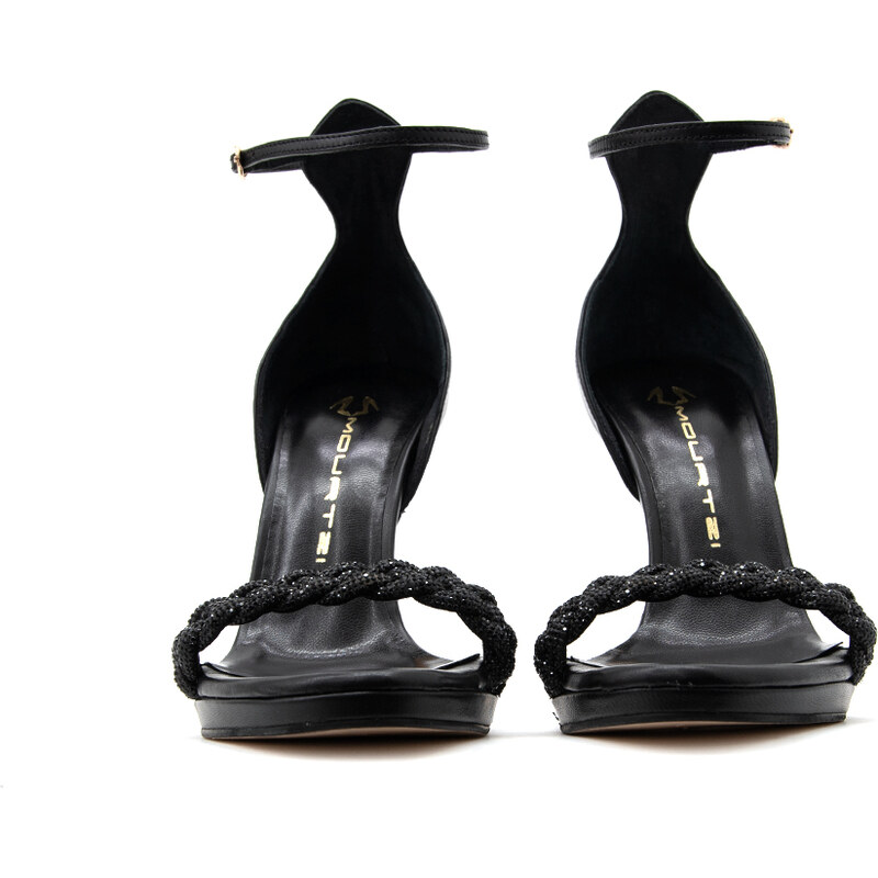 LEATHER HIGH HEEL SANDALS WOMEN MOURTZI