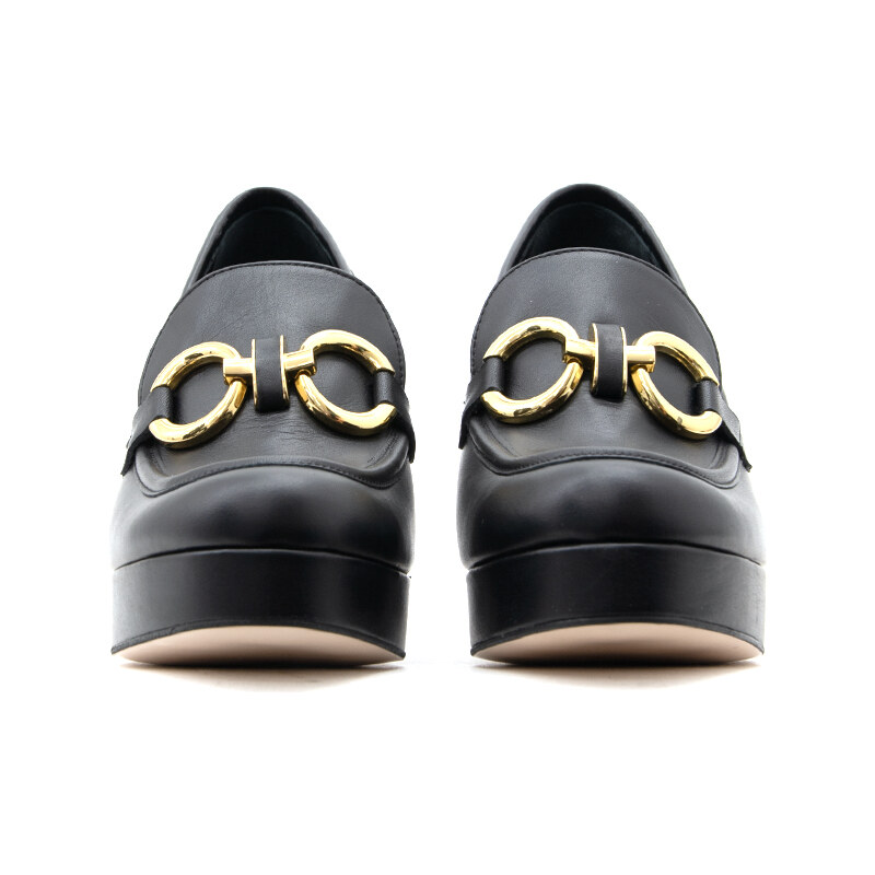LEATHER HIGH HEEL LOAFERS WOMEN MOURTZI
