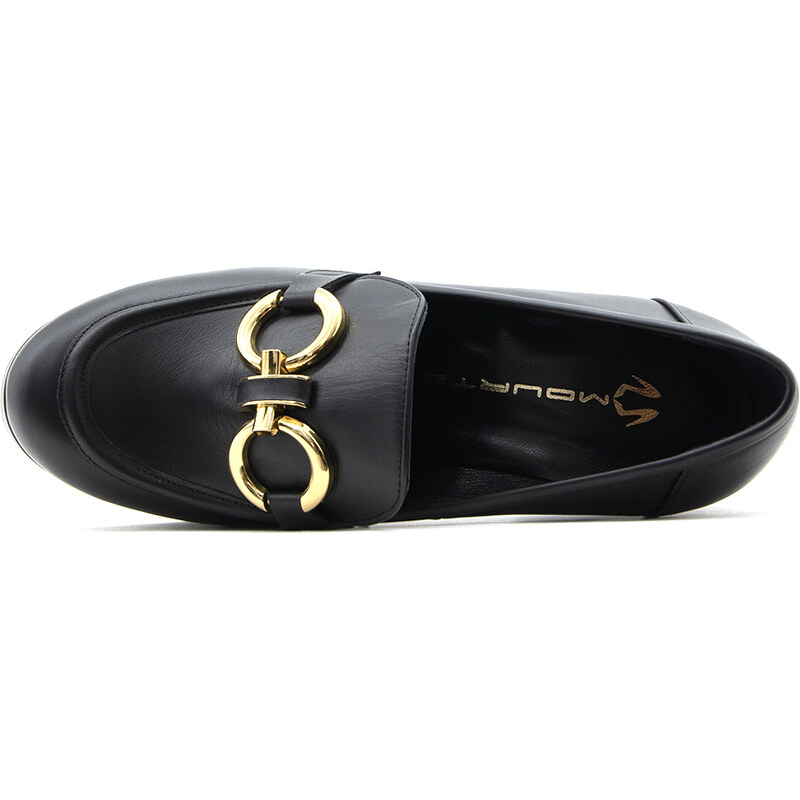 LEATHER HIGH HEEL LOAFERS WOMEN MOURTZI