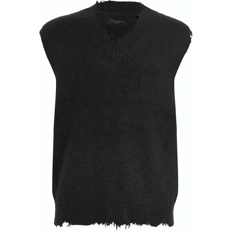 Μάλλινο πουλόβερ AllSaints Albans ανδρικό, χρώμα: μαύρο