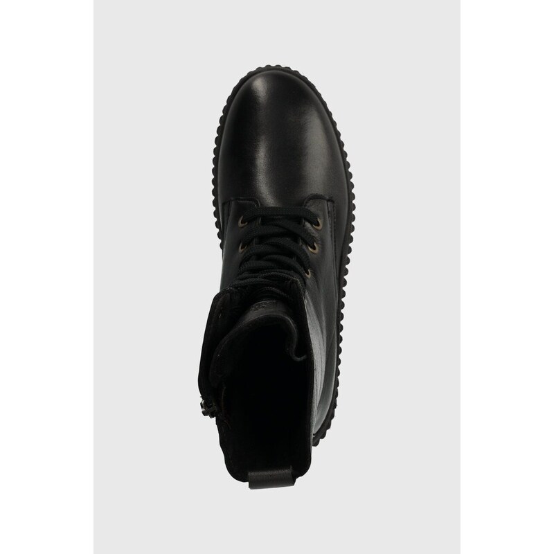 Δερμάτινες μπότες Marc O'Polo γυναικείες, χρώμα: μαύρο, 30916066303134 MM2M3036