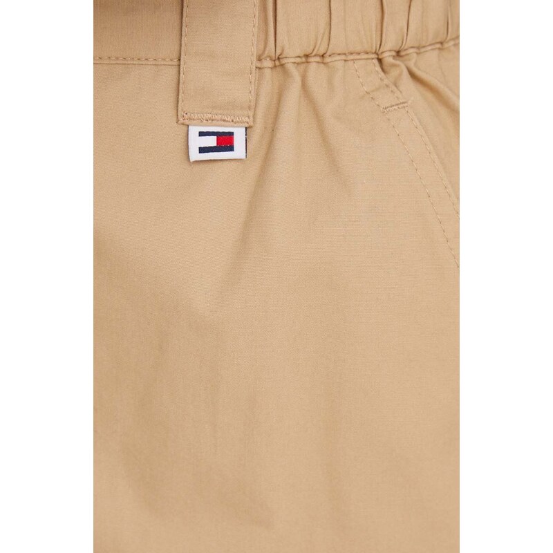 Βαμβακερή φούστα Tommy Jeans χρώμα: μπεζ
