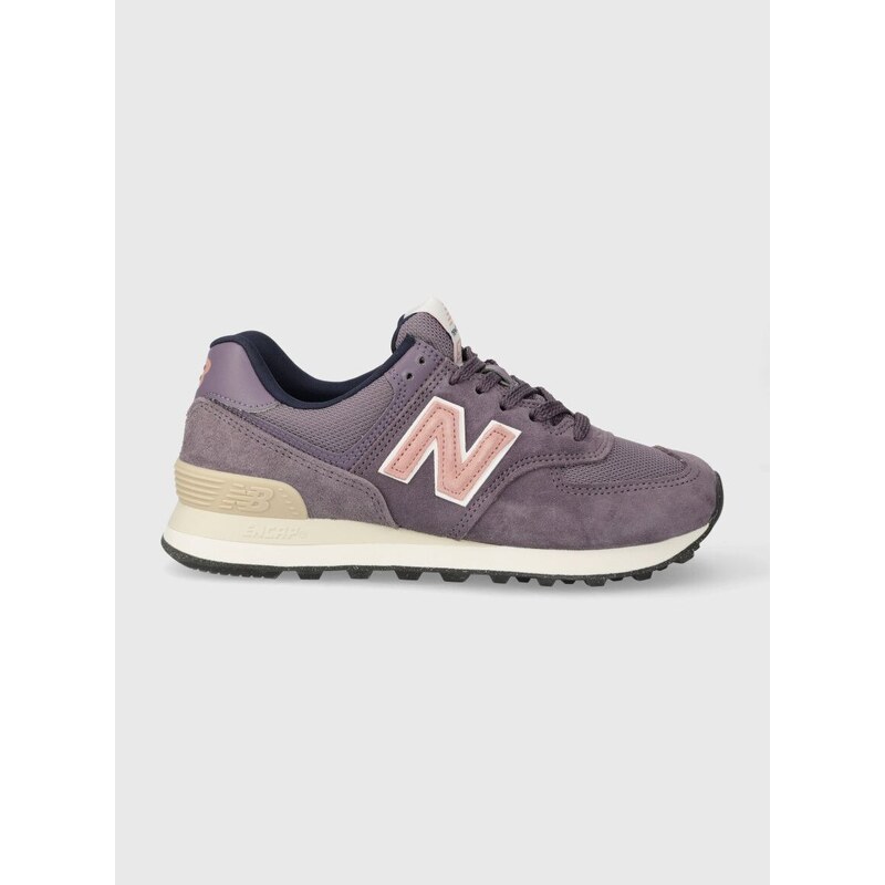 Σουέτ αθλητικά παπούτσια New Balance 574 χρώμα: μοβ