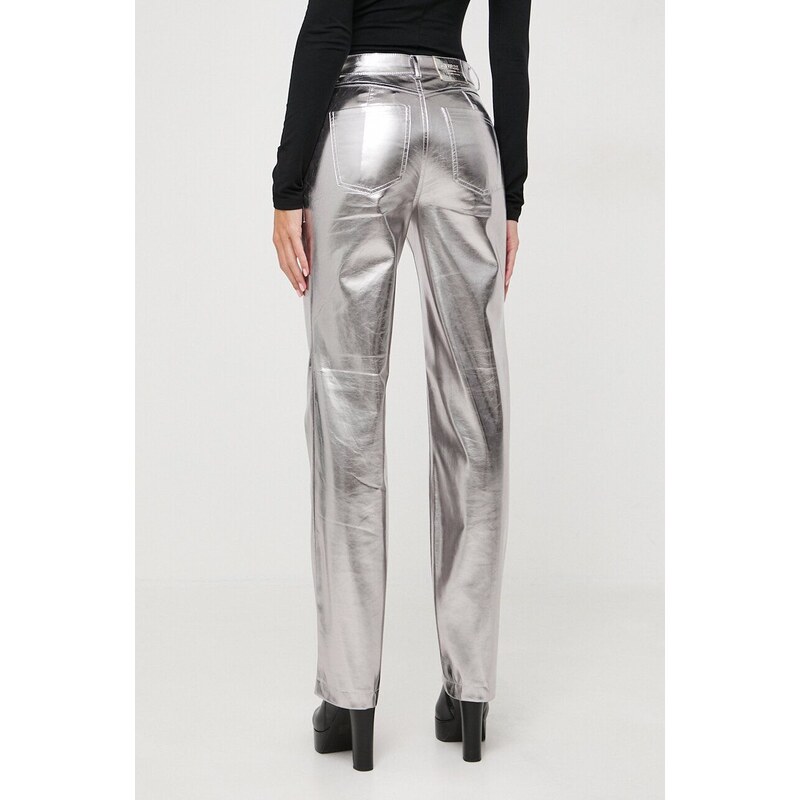 Παντελόνι Guess χρώμα: ασημί