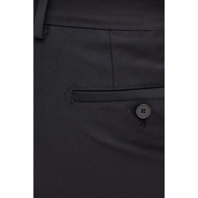 Μάλλινα παντελόνια Karl Lagerfeld χρώμα: μαύρο