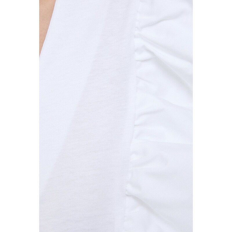 Βαμβακερή μπλούζα Karl Lagerfeld χρώμα: άσπρο