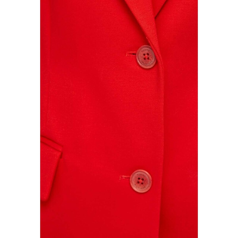 Σακάκι Tommy Hilfiger χρώμα: κόκκινο