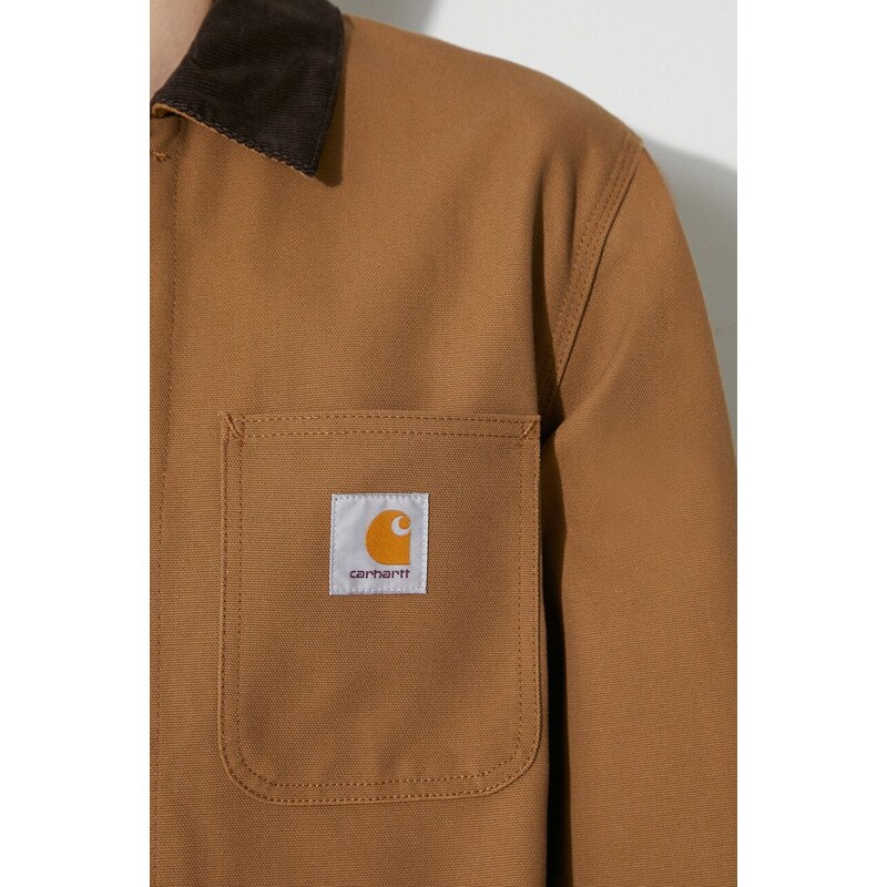 Τζιν μπουφάν Carhartt WIP Michigan Coat ανδρικό, χρώμα: καφέ, I031519.00S01