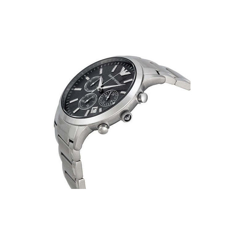 Emporio Armani AR2434 Ρολόι Χρονογράφος με Μεταλλικό Μπρασελέ σε Ασημί χρώμα