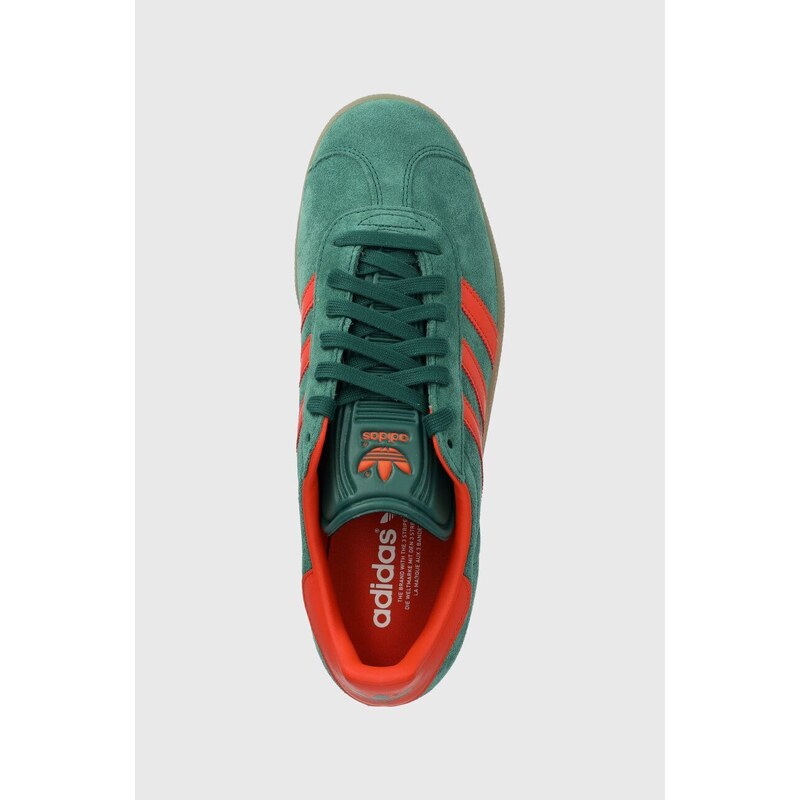 Σουέτ αθλητικά παπούτσια adidas Originals Gazelle χρώμα: πράσινο, IG6200