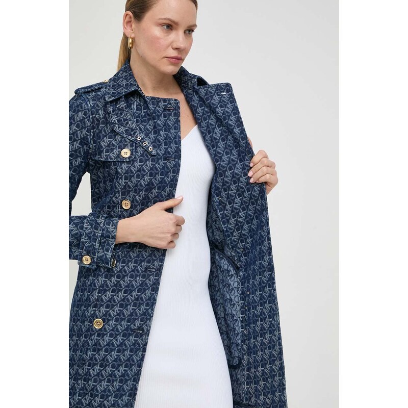 Τζιν παλτό MICHAEL Michael Kors γυναικεία, χρώμα: ναυτικό μπλε