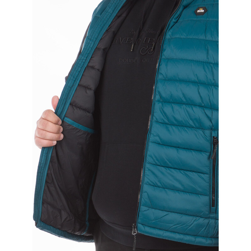 Double Αμάνικο Ανδρικό Jacket Puffer Plus Size - Πετρόλ