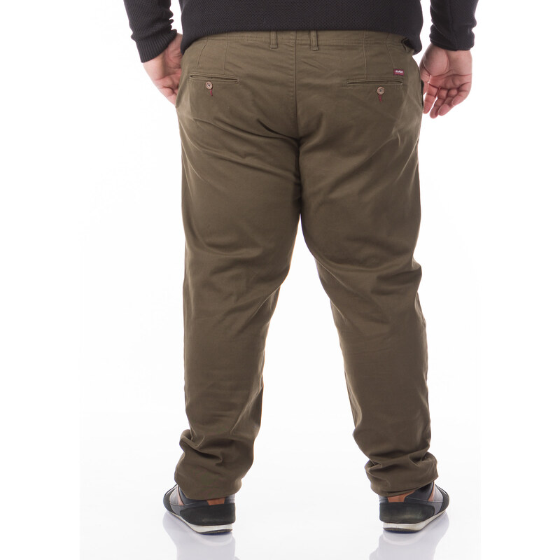 Double Ανδρικό Παντελόνι Chinos Plus Size - Χακί