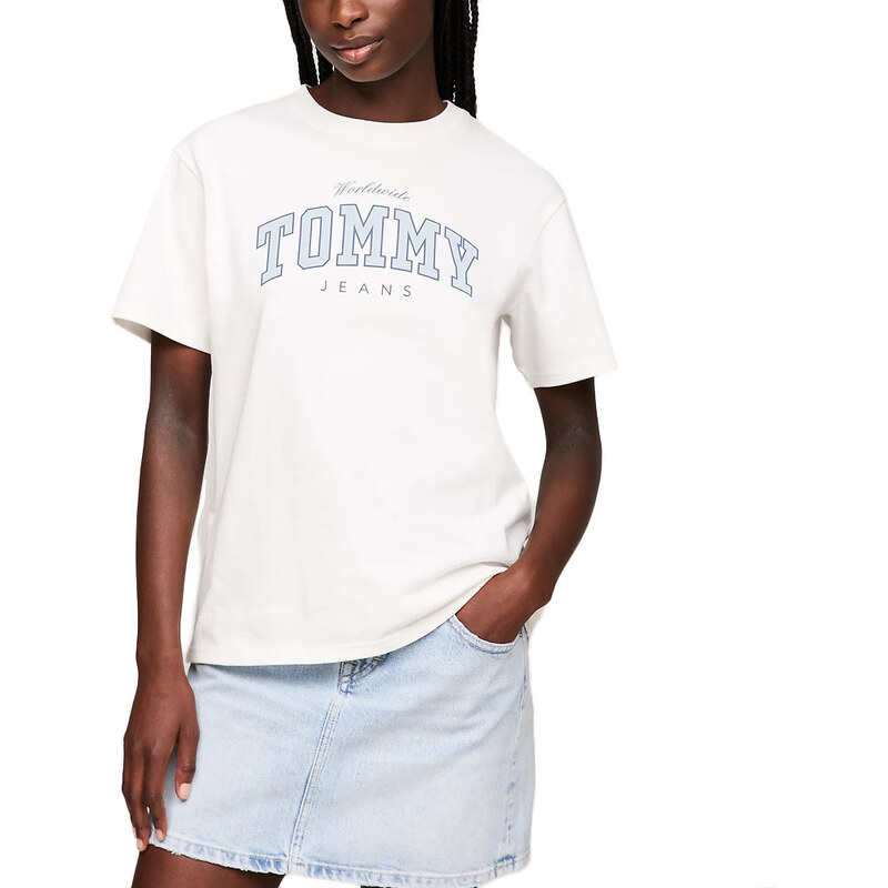 TOMMY HILFIGER TOMMY JEANS VARSITY LUX RELAXED FIT T-SHIRT WOMEN