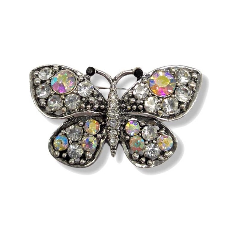 PerfectDress.gr vintage antique καρφίτσα mini butterfly iridiscent