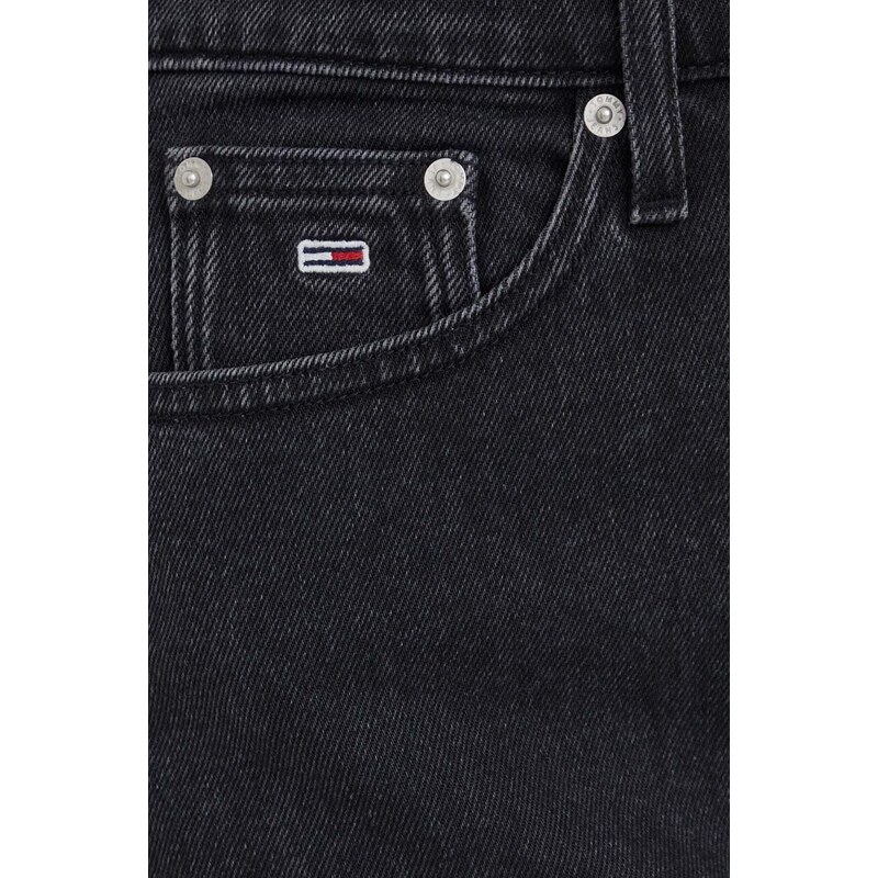 Τζιν φούστα Tommy Jeans χρώμα: μαύρο