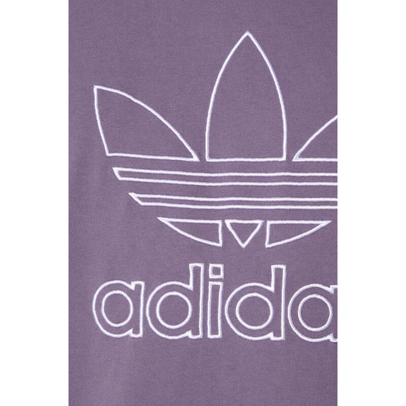 Βαμβακερό μπλουζάκι adidas Originals Trefoil Tee ανδρικό, χρώμα: μοβ, IR7992