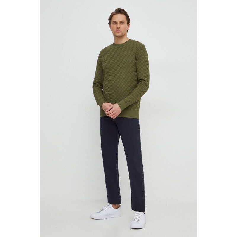 Βαμβακερό πουλόβερ Sisley χρώμα: πράσινο