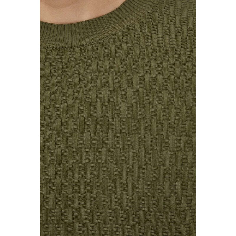 Βαμβακερό πουλόβερ Sisley χρώμα: πράσινο