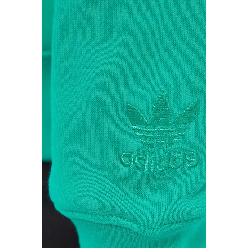 Βαμβακερή μπλούζα adidas Originals 0 χρώμα: πράσινο, με κουκούλα IM9685