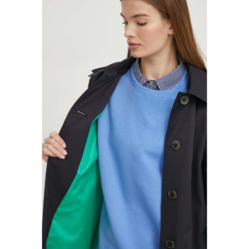 Παλτό Lauren Ralph Lauren χρώμα: ναυτικό μπλε