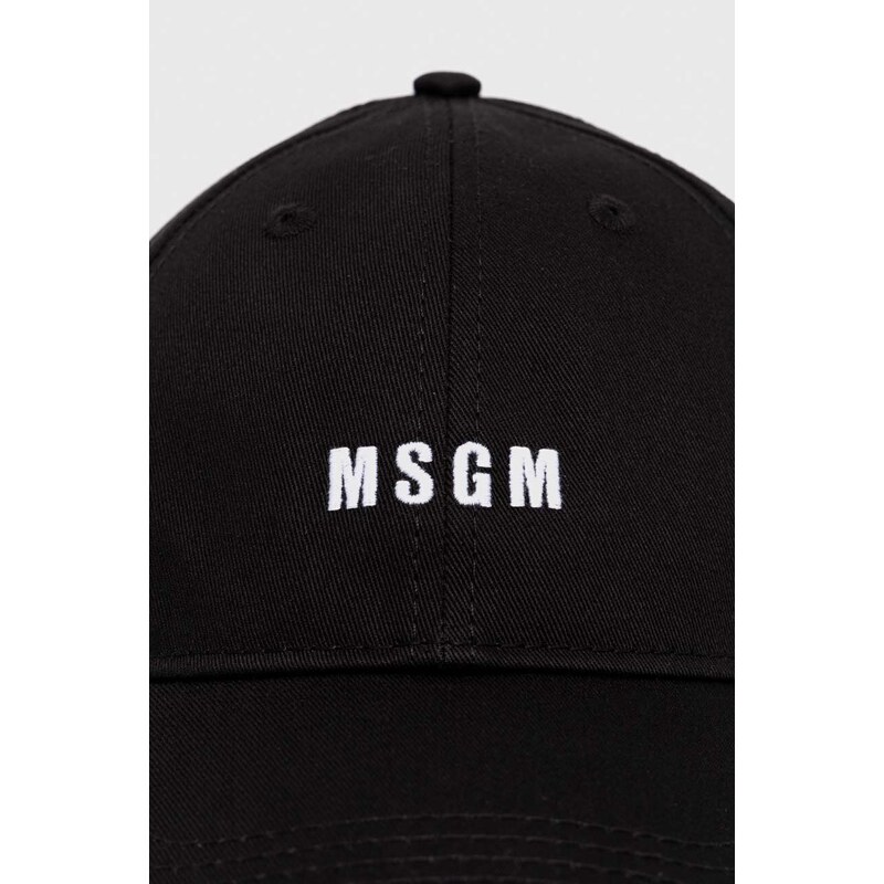 Βαμβακερό καπέλο του μπέιζμπολ MSGM χρώμα: μαύρο
