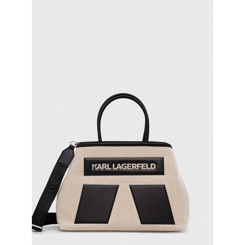 Τσάντα Karl Lagerfeld χρώμα: μπεζ