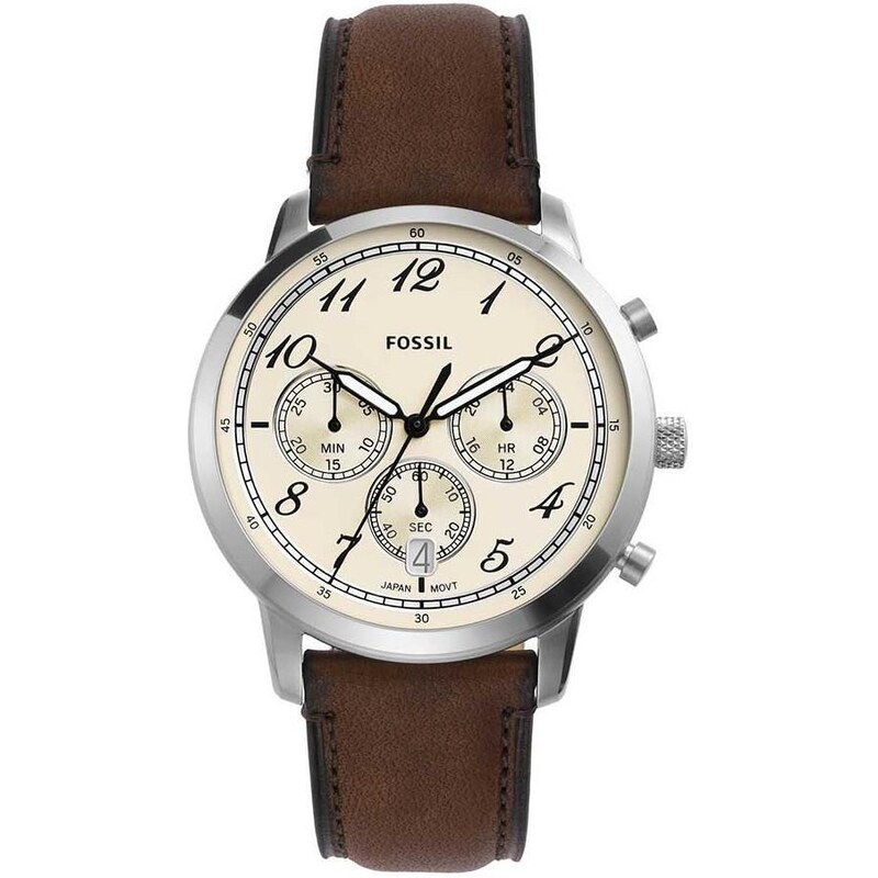 Fossil Neutra Chronograph - FS6022, Silver case with Brown Leather Strap