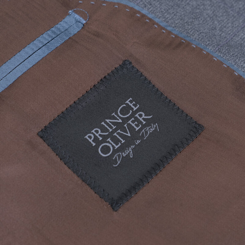 Prince Oliver Κοστούμι με Γιλέκο Three-Piece Γκρι Καρό (Modern Fit)